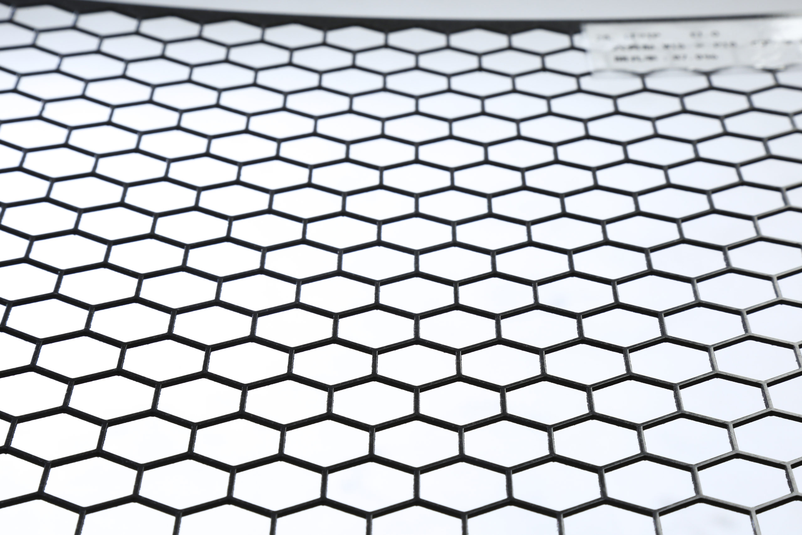 CFRTP 1.0mm thickness Hexagonal hole  W15mm x Pitch 16mm  60 degree staggered Open area : 87.9%